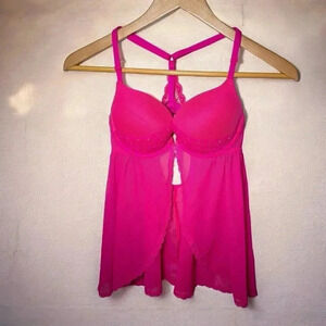 La Senza Barbie pink push up lingerie babydoll top S